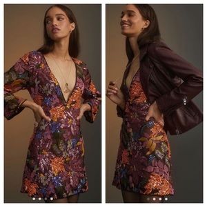 Anthropologie | Dresses | Nwt Anthropologie Sequined Embroidered Mini Dress  8 | Poshmark